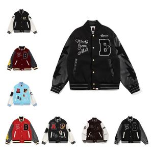 Jaqueta de designer de moda masculina casaco de trincheira equipe escolar retro baggy uniforme de beisebol hip hop harajuku alfabeto bordado rua homens e mulheres