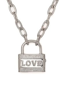 Far Fetch AP M chain necklace brand logo designer luxury fine jewelry for women pendant k Gold Love Heart embellished Love Lock necklace