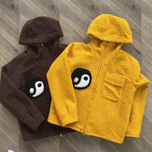 Fleece Jackets outerwear Men Hip Hop Ovesized Pocket coats Men's Fashion Coat Casual Big Size Tops