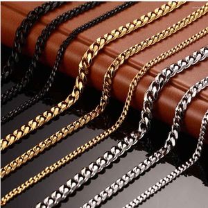 Catene Catena lunga vintage in oro per uomo Collana Trendy Colore Acciaio inossidabile Gioielli boemi spessi Collane maschili