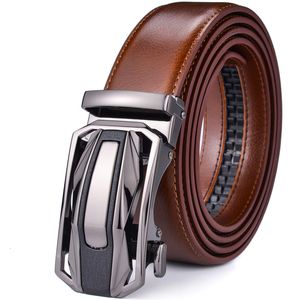 Belts Men's Leather Ratchet Belt Dress with Slide Click Automatic Buckle Plus Size 65cm To 160cm Luxury Ceinture 230506