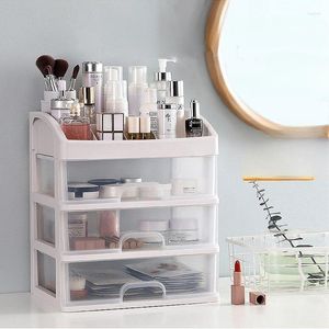 Storage Boxes Desktop Makeup Organizer Drawer Type Cosmetic Box Make Up Case Brush Holder Lipstick Skincare Tables