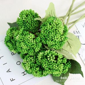 Dekorative Blumen HI-Q Real Touch / Filz Künstliche Hortensie Frucht Hochzeit Plasic Großhandel 10 Stück Hortensia