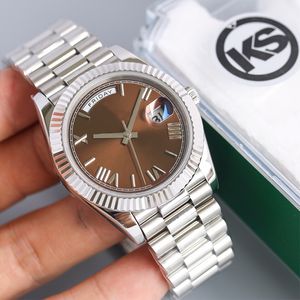 ST9 DAY MENS 시계 날짜 18K 자동 Caijiamin 40mm 스테인레스 스틸 스트랩 다이아몬드 숨겨진 접이식 버클 36mm 시계 방수 DHGATE U1 JASON 007