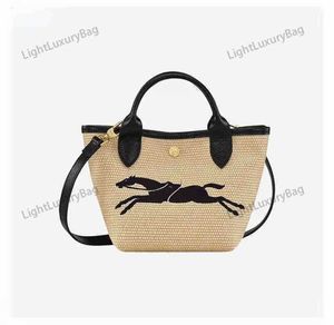 Spring Summer Mini Tote New Handbag Long Straw Crossbody Bag Brand Bucket Bag Women's Handbag Shoulder Bag Luxury Crossbody Women's Beach Bag