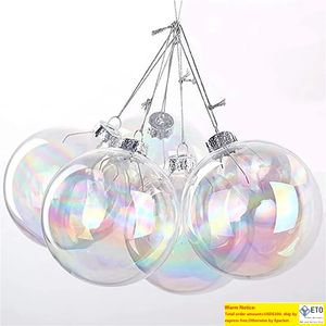 Glass Hanging Ball Christmas Decorations Tree Drop Ornaments Iridescent Ball Baubles Sphere Home Mall Pendant Decoration