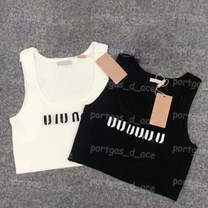 Designer Wome Casual Dress Letter Sexy Cropped Knit Tanks White Black Vest Tops