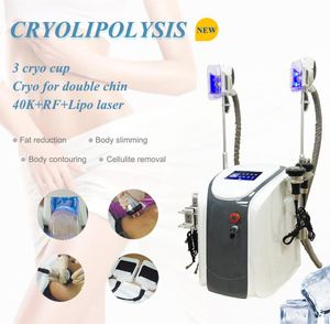 Cryolipolysis Multifunction Cyro 5 handhabt Fat Freezing Slimming Machine Ultraschallkavitation RF 40K Lipo-Laser Cool Sculpting Weight Loss Beauty Equipment
