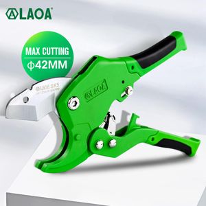 Screwdrivers LAOA PVC Pipe Cutter 42mm SK5 Material Tube Cutting Aluminum Alloy Body Ratchet Scissors Blade PVC/CPVC/VE/PE House Hand Tools