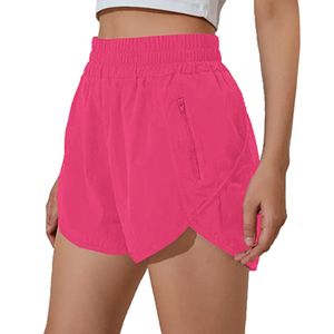 Yoga Outfits NWT Women Running Shorts Zipper Pockeks Sports Gym Short Exercise Workout Training 230505