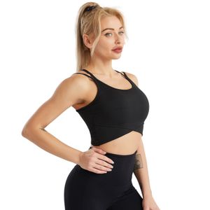 Solid Color Women Yoga Bra Slim Fit Sports Bras Fitness Vest Sexy Underwear Gym Running Workout No Steel Ring Built-in Chest Pad Breathable Soft Sweat Wicking