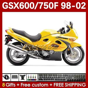 Carenatura per Suzuki Katana GSXF 600 750 CC 600CC GSXF600 GSXF-750 169NO.103 GSX750F GSX600F 750cc 1998 1999 2000 2001 2002 GSXF750 GSXF-600 98 99 00 01 02 Body Yellow Stock