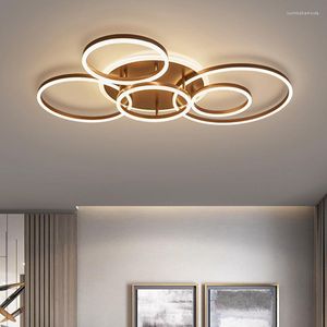 Kronleuchter Nordischer minimalistischer moderner LED-Kronleuchter für Wohnzimmer Schlafzimmer Esszimmer Küche Deckenleuchte Smart Remote Control Circle Lamps