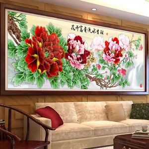 Stitch AB Diamond Embroidery 5D Diamond Painting Cross Stitch Diamond Mosaic Decor Christmas Peony Waterfall Blossom Rich