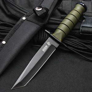 Camping Hunting Knives Barbecue Small Straight Knife Fruit Knife Portable Outdoor Survival Knife Black Handle Camping Hunting Hike Collection Gifts 3475