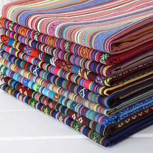 Tyg etnisk stil bomullslinne tyg textil lapptäcke soffa täcker kudde hotell bar bordduk gardin dekorativa hantverk material p230506