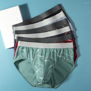 Underbyxor 2023 Boxershorts MENS BROBS BULGE POUCH Underwear Sexig tryckta andningsbara bekväma stammar Badkläder Beachwear