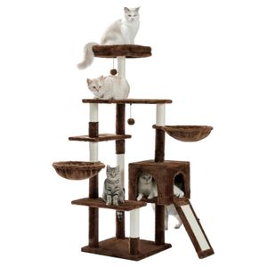 Scratchers Free Shipping Cat Tree Stor Cat Tower med Scratching Poster Multilayer Cat Tower med hängmattor Condo