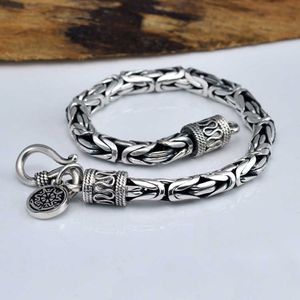 Real Pure 925 Sterling Silver Bracelet Men Link Chain Peace Lines Corsair Melhores Presentes Vintage Punk Thai Brand Man