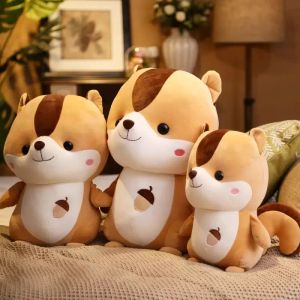 25 cm Eichhörnchen geformte Plüschpuppe Spielzeug niedliches Dekokissen Kawaii gefüllte Puppe Spielzeug Kindergeburtstag Weihnachtsgeschenk