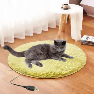 Tapetes de cama de gato almofada de calor elétrico cobertor de gato almofada de proteção à prova d'água usb cama de gato pelúcia tapete de dormir almofadas de sofá 40 * 40cm