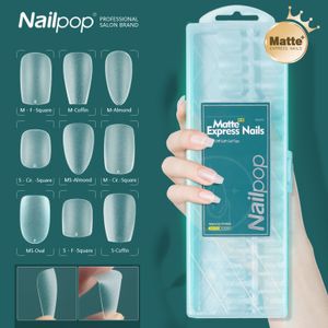 Nail Practice Display pop Short Matte Tips System Full Cover Gel Art Capsule Press on Coffin Almond Fake Express s 230505