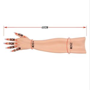 60 cm 1 par talladora de brazo extremidades artificiales de silicona para mujer después de la mano maniquí cuerpo uñas prótesis accesorios cosmetología médica E052