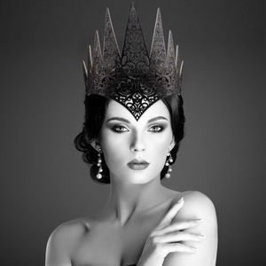 Headbands Queen Crown Tiara Cadılar Bayramı Gotik başlık partisi Masquerade Cosplay Aksesuarları 230505