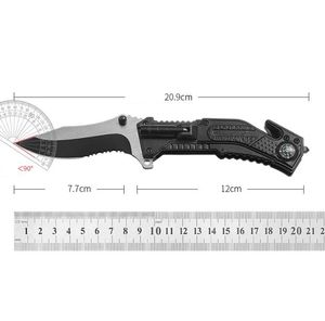 Tactical Hunting Survival Knife with LED Fliashlight tORCH light compass Outdoor emergency EDC tool Multifunctional folding knife clip