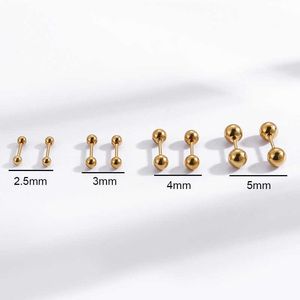 Fashion Minimalist Multiple Sizes Stainless Steel Ball Ear Bone Earring Studs Screw Back Twisting Ball Cartilage Puncture Ear Nail Piercing Body Jewelry Wholesale
