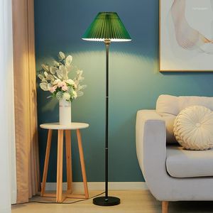 Floor Lamps Pleated Lamp LED Modern Minimalist Bedroom Study Living Room Bedside Fabric Vertical Table El