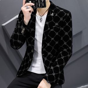 Men's Suits Blazers Autumn and Winter Men's Small Suit Jacket Corduroy Single-breasted Slim Suit Professional Youth Business Casual Jacket 230506