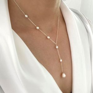 Pendant Necklaces ASHIQI Real S925 Sterling Silver Natural Freshwater Pearl Pendant Necklace Jewelry for Women 230506