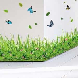 Väggklistermärken fjärilsblommor gräs väggstickare för vardagsrumsdekoration diasc affischer avtagbara pasta väggmålningar tapeter