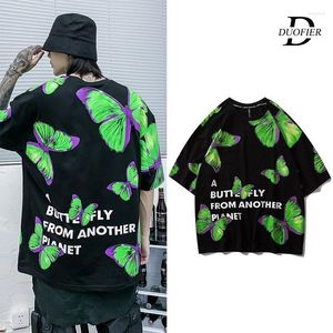 Męskie koszule T Butterfly Pełne wydrukowane hip hop Tshirt Men Gorentsize 2023 Crew SCICK HIPSER HARAJUKU T-shirt Streetwear Mens Cotton Tee