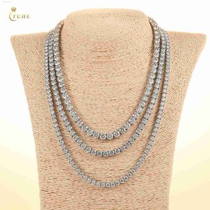 Women Best Gift Pass Diamond Tester Vvs Moissanite Diamond Silver Cluster Tennis Chain Necklace with Gra Certificate