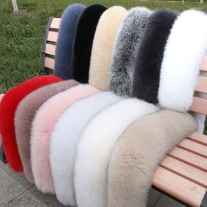 Scarves Real Fur Collar Shawl Furry Neck Keep Warm Scarf Luxury Decorate Black White Russian Ladies