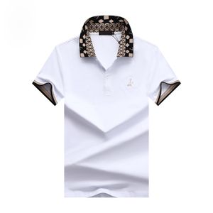 2023Дизайнерский модный топ деловой одежды Polo logo вышитые детали воротника с коротким рукавом рубашка поло мужская многоцветная многоцветная футболка M-XXXL
