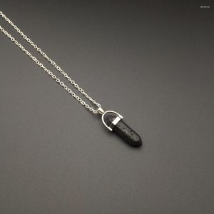 Collane con ciondolo 1 pz Collana con diffusore di olio essenziale di pietra lavica Gioielli Quarzo di roccia vulcanica