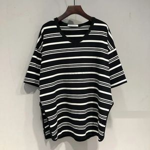 Women's Plus Size TShirt 4XL 150kg Summer Striped Shirt Short Sleeve Casual tshirt For Lady ops ees Fashion Large Big Shirts 230506