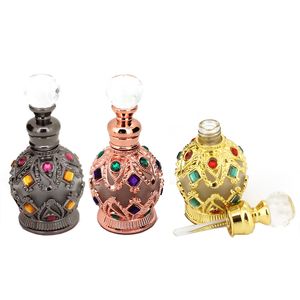 15 ml glas parfymflaskor diamant eterisk oljeflaska bärbar kosmetik tom flask hem dekoration