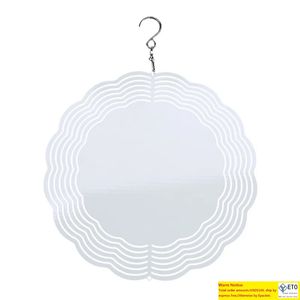 Sublimation Mental Wind Spinners Double Side White Transfer Aluminum DIY blank Wind Bell for Ornamentation