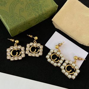 Designrs Pearl earrings Studs for Women Fashion Earing Diamonds Gold LetterEarings Luxury Jewelry Mens Hoop Earin