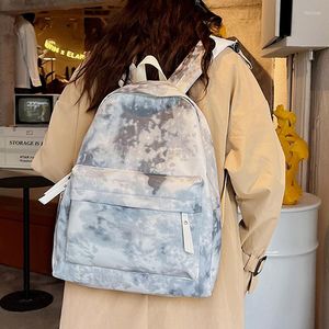 Backpack Tie-dye Nylon Women Female Lovely Travel Bag Teenage Girls High Quality Schoolbag Lady's Knapsack Small Book