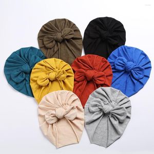 Acessórios para o cabelo 28 PCs/lote Nascido Crianças Knot Bow Turban Hat Fabric Cotton Feia Bowknot Head Wrap Baby Shower Gift