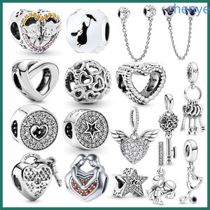 925 Argento Fit Pandora Charm San Valentino Festa della mamma Love Series Love Filled Ciondolo Gioielli di perline Bead Ciondola Charms di moda Set Ciondolo Gioielli di perline fini fai-da-te