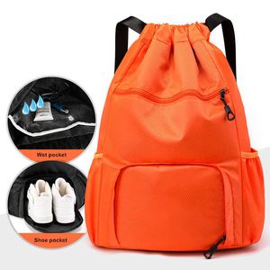 Sport Bags Women's Sports Bags For Men Fitness Large Drawstring Luggage Travel Big Shoe Shoulder Pocket Waterproof Female Backpack Gym Yoga G230506