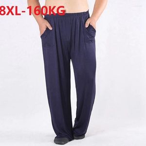 Męska odzież sutowa wiosna lato mężczyzn Modal Sleep Bottoms Spodnie plus 8xl 8xl zużycie domu oddychanie miękka luźna elastyczność odcinek 70 80