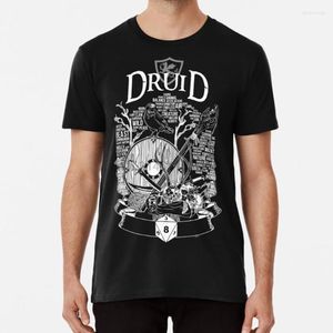 Мужские футболки RPG серия класса Druid - Белая версия рубашка D8D DND Nerd Geek Board Game