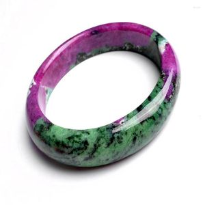 Bracciale rigido naturale autentico dello Sri Lanka Zoisite Epidoto Pietra di cristallo Rotondo Solo una donna Braccialetti d'amore Diametro interno 59 mm